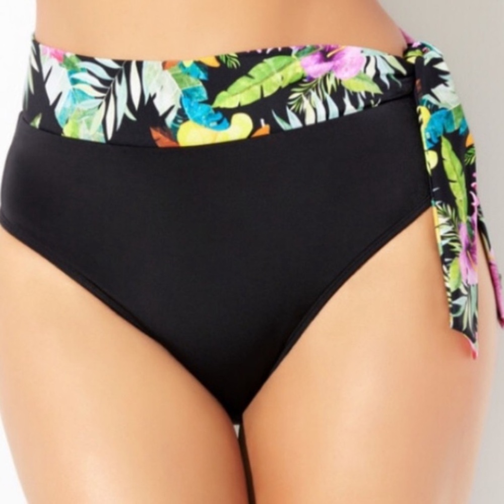 Nwt size 18 Side Sash Tie High Waist Bikini Brief Swim Bottom Swimsuits For All